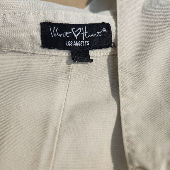 Velvet Heart Genovia Blouse – Tencel V-Neck Roll Tab Sleeve Oversized Large - Picture 4 of 7